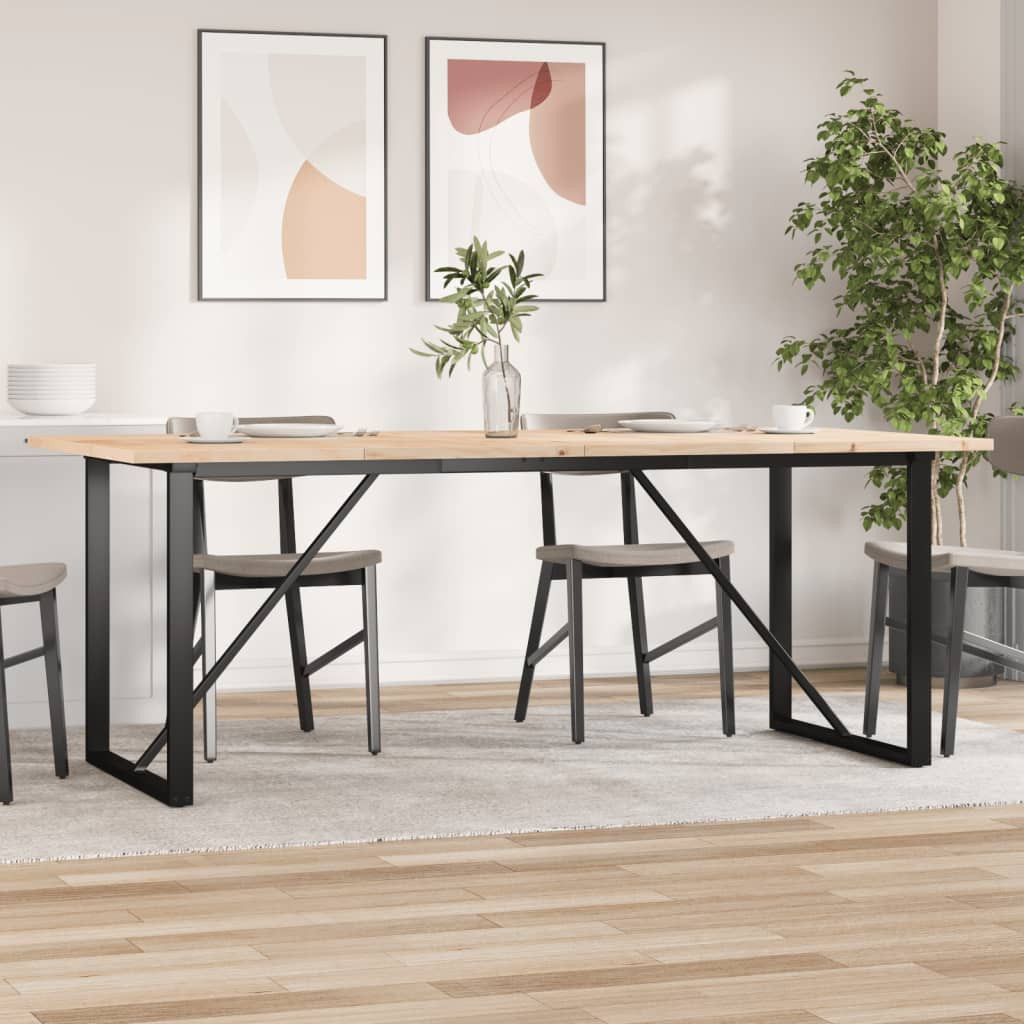 vidaXL Esstisch O-Gestell 200x100x75,5cm Massivholz Kiefer & Stahl