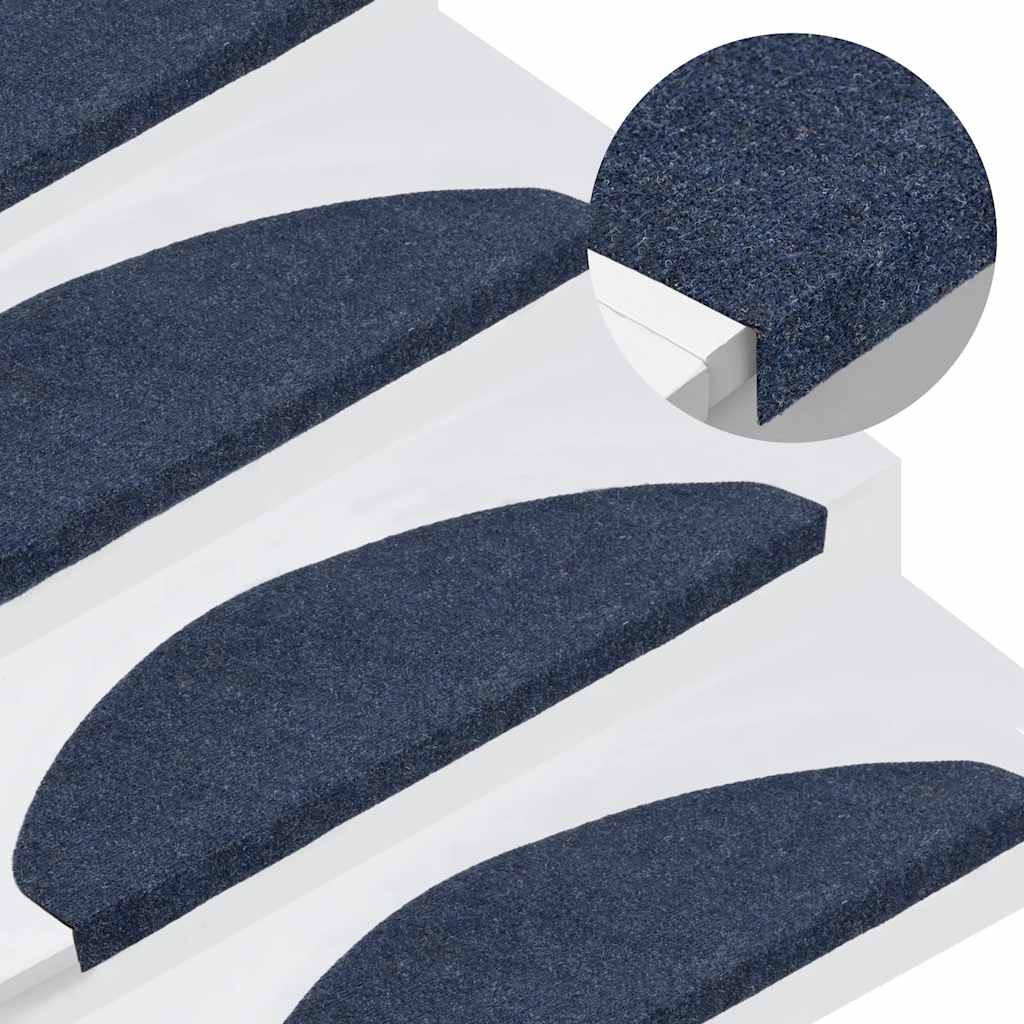 vidaXL Stufenmatten Selbstklebend 15 Stk. 65x22,5x3,5 cm Blau