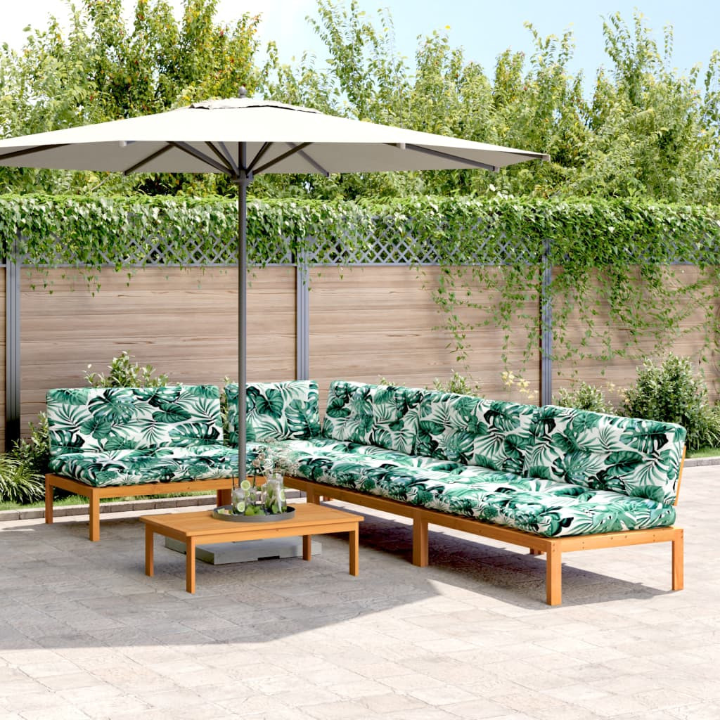 vidaXL 5-tlg. Garten-Sofagarnitur aus Paletten mit Kissen Akazienholz