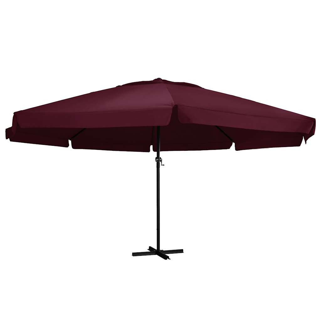 vidaXL Sonnenschirm mit Aluminium-Mast 600 cm Bordeauxrot