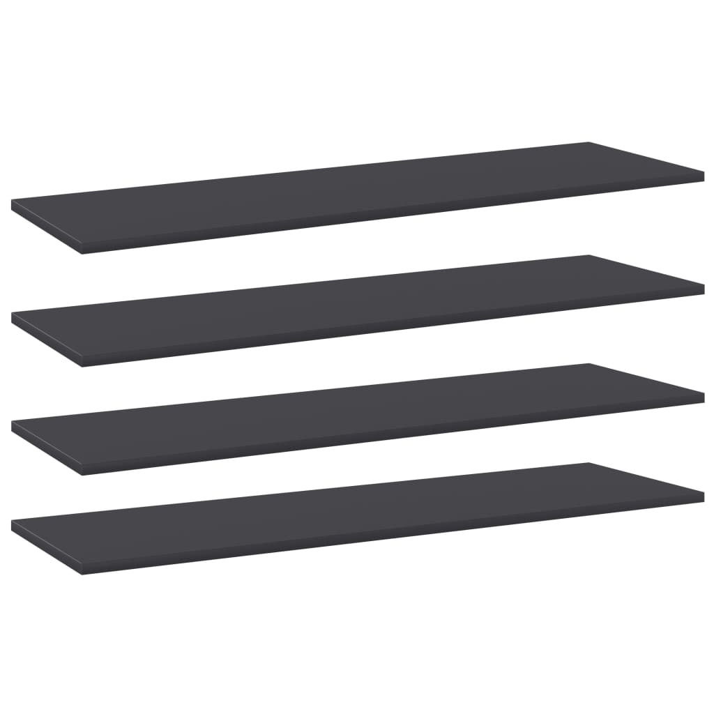 vidaXL Bücherregal-Bretter 4 Stk. Grau 100x30x1,5 cm Holzwerkstoff
