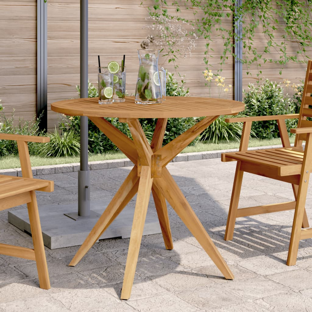 vidaXL Gartentisch Rund Ø85x75 cm Massivholz Akazie