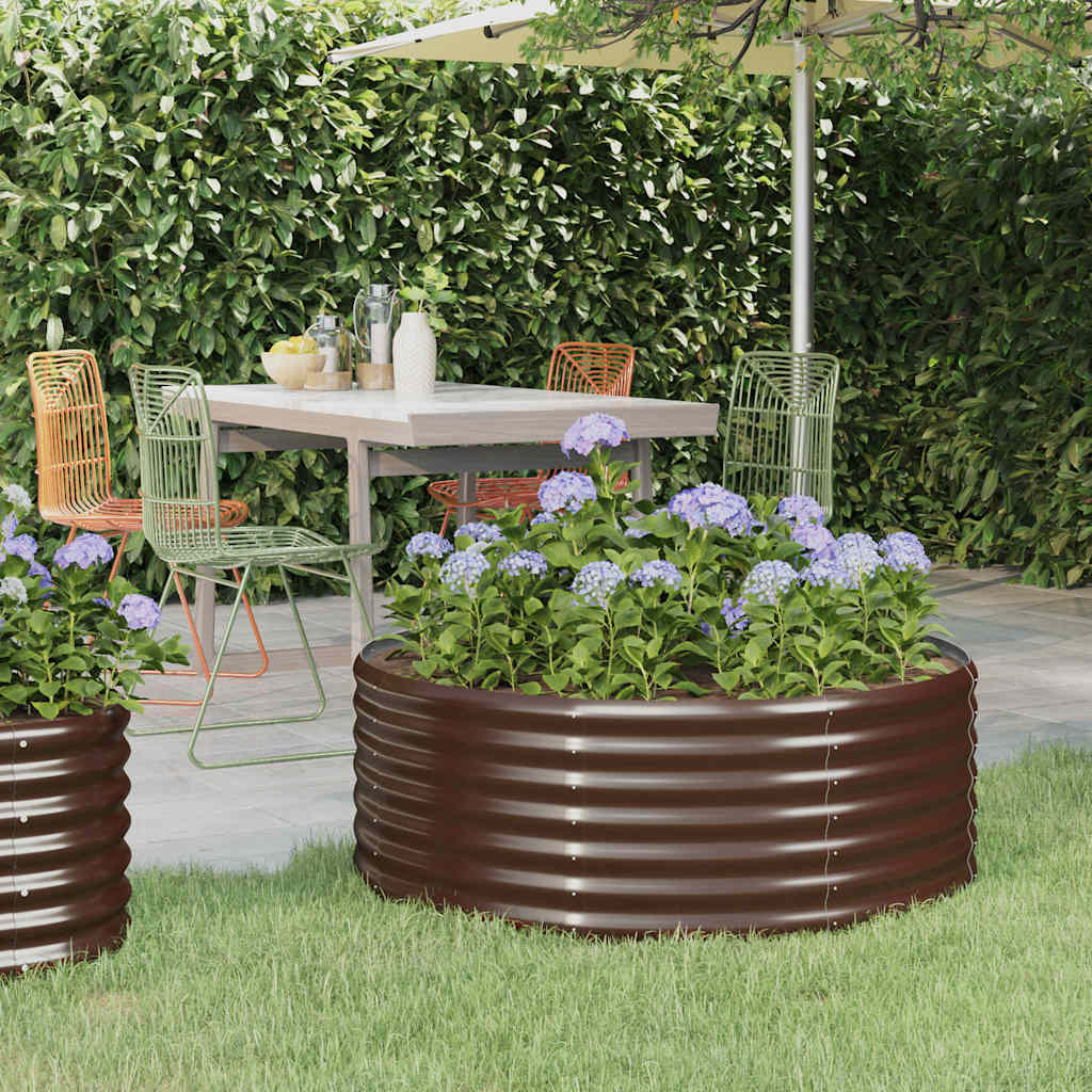 vidaXL Hochbeet Verzinkter Stahl 100x100x36 cm Braun