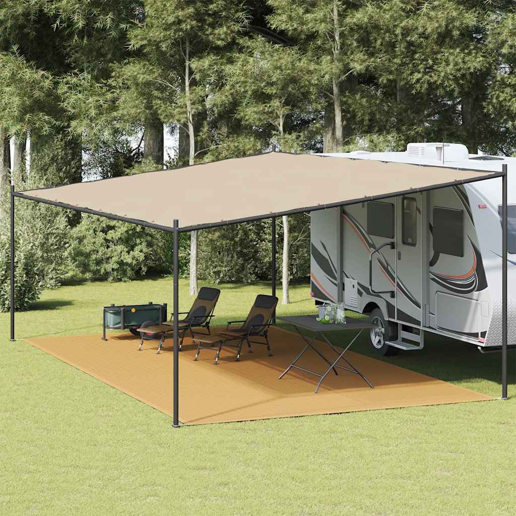 vidaXL Zeltteppich Sandfarbe 400x800 cm HDPE
