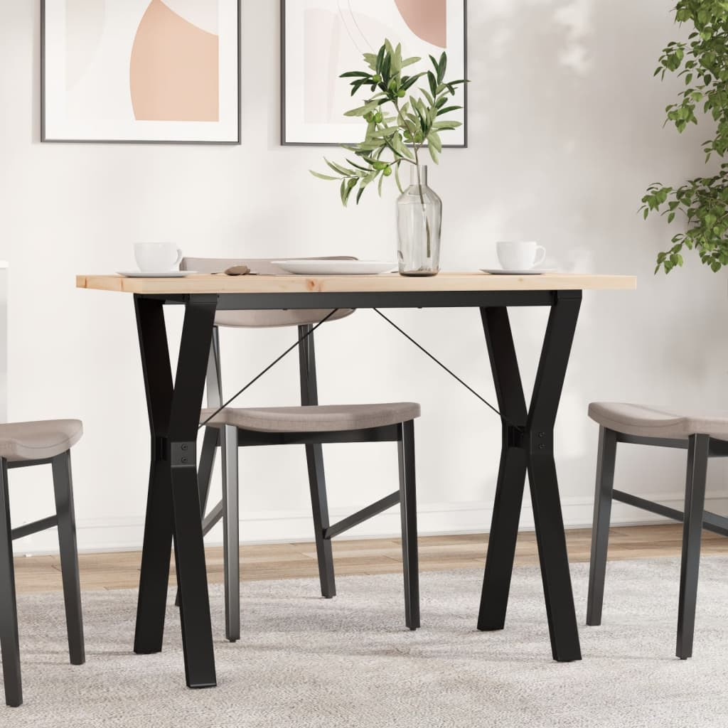 vidaXL Esstisch Y-Gestell 100x50x75,5 cm Massivholz Kiefer & Stahl