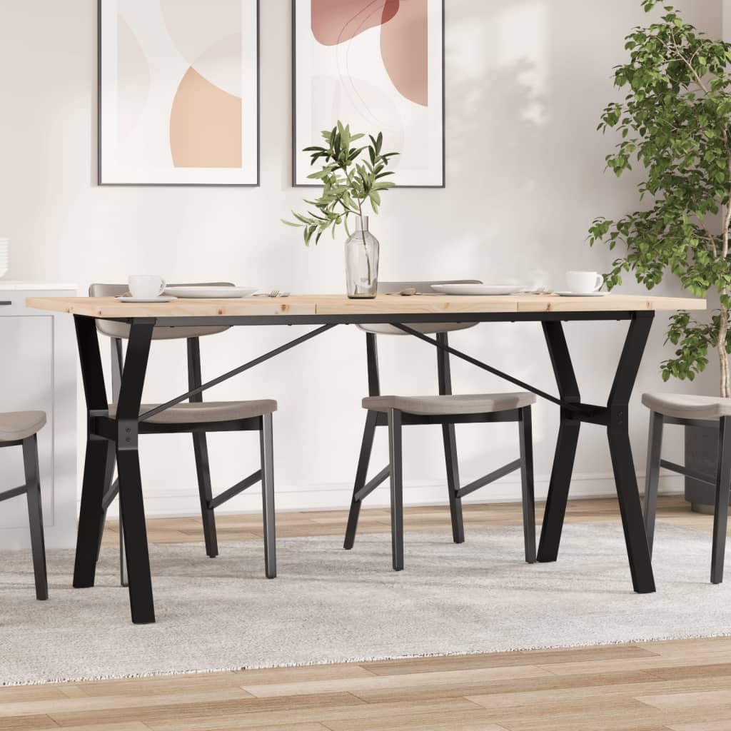 vidaXL Esstisch Y-Gestell 160x80x75,5 cm Massivholz Kiefer & Stahl