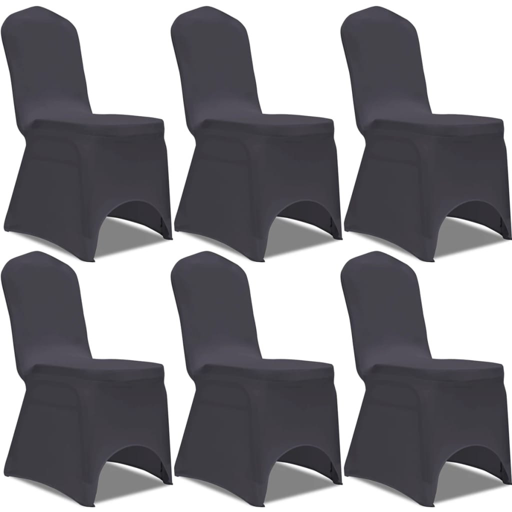 vidaXL Stretch Stuhlbezug 6 Stück Anthrazit