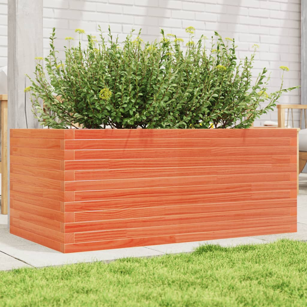 vidaXL Pflanzkübel Wachsbraun 110x60x45,5 cm Massivholz Kiefer