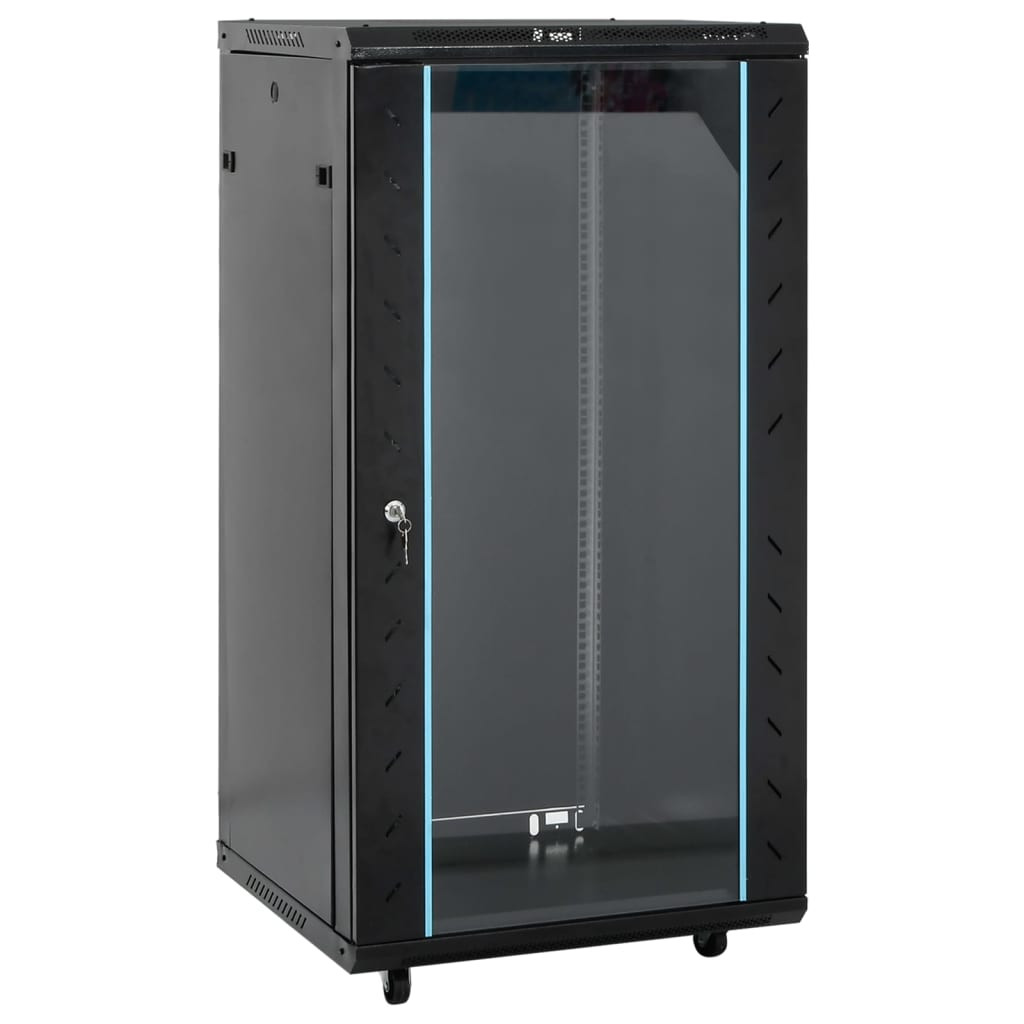 vidaXL 22HE Netzwerkschrank mit Schwenkfüßen 19" IP20 60x60x120 cm