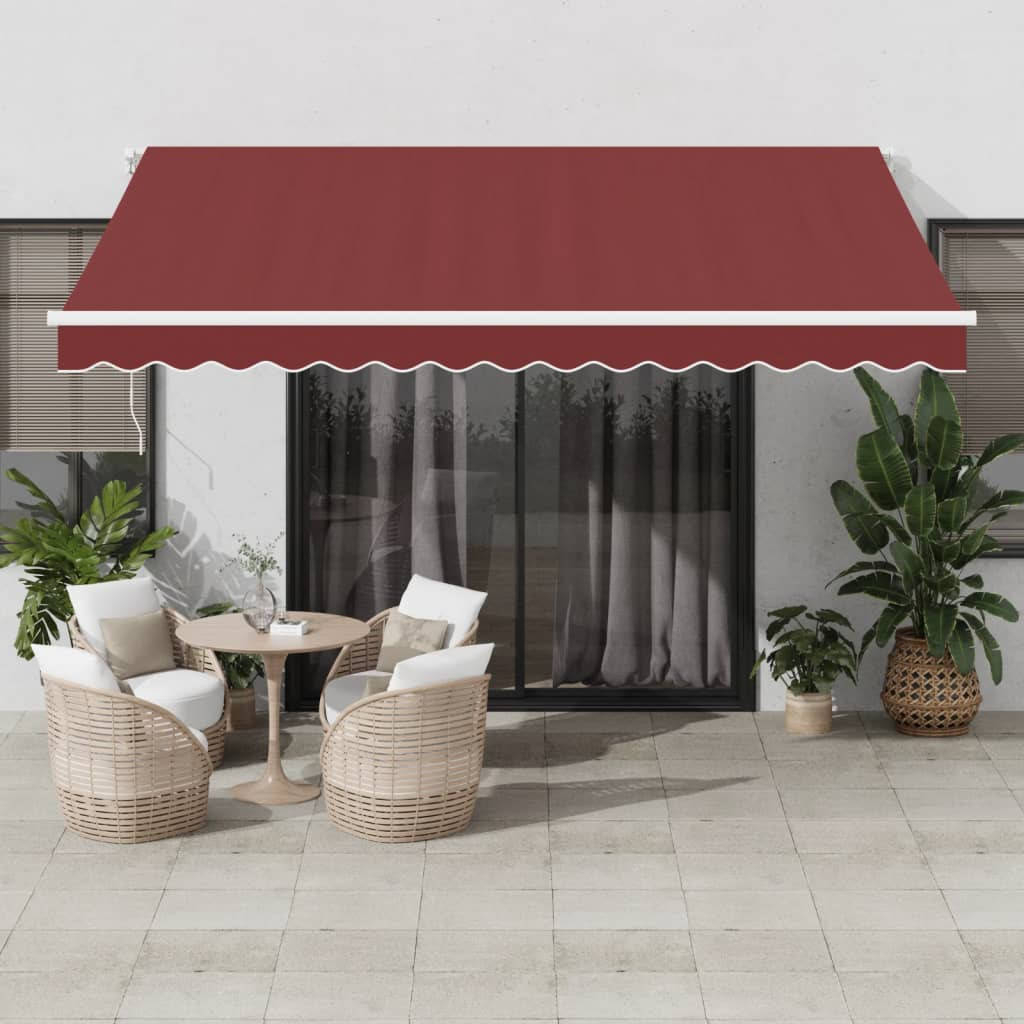 vidaXL Markise Manuell Weinrot 400x350 cm