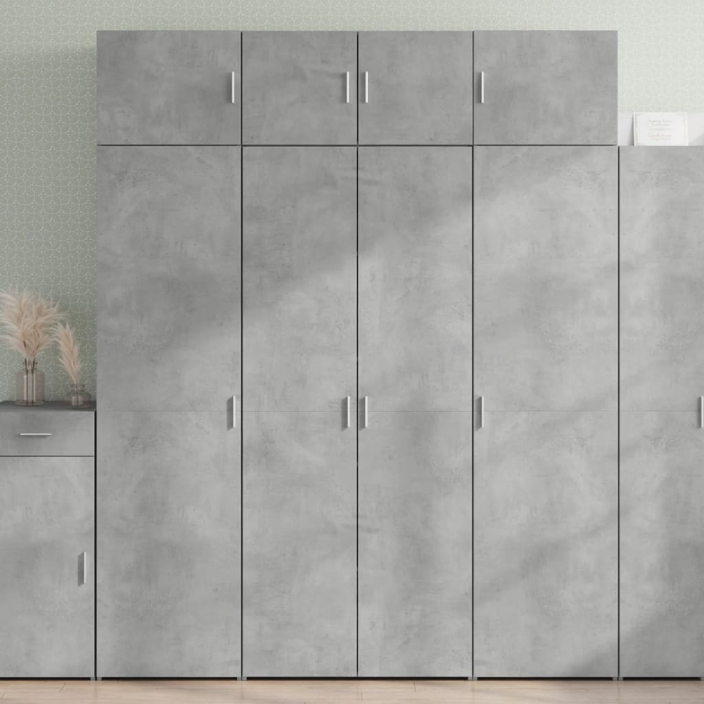 vidaXL Highboard Betongrau 80x42,5x185 cm Holzwerkstoff