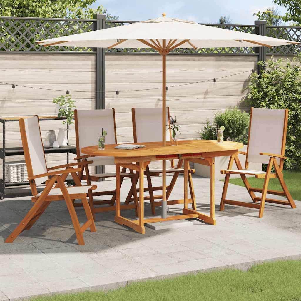 vidaXL Gartenstühle 4 Stk. Klappbar Massivholz Akazie und Textilene