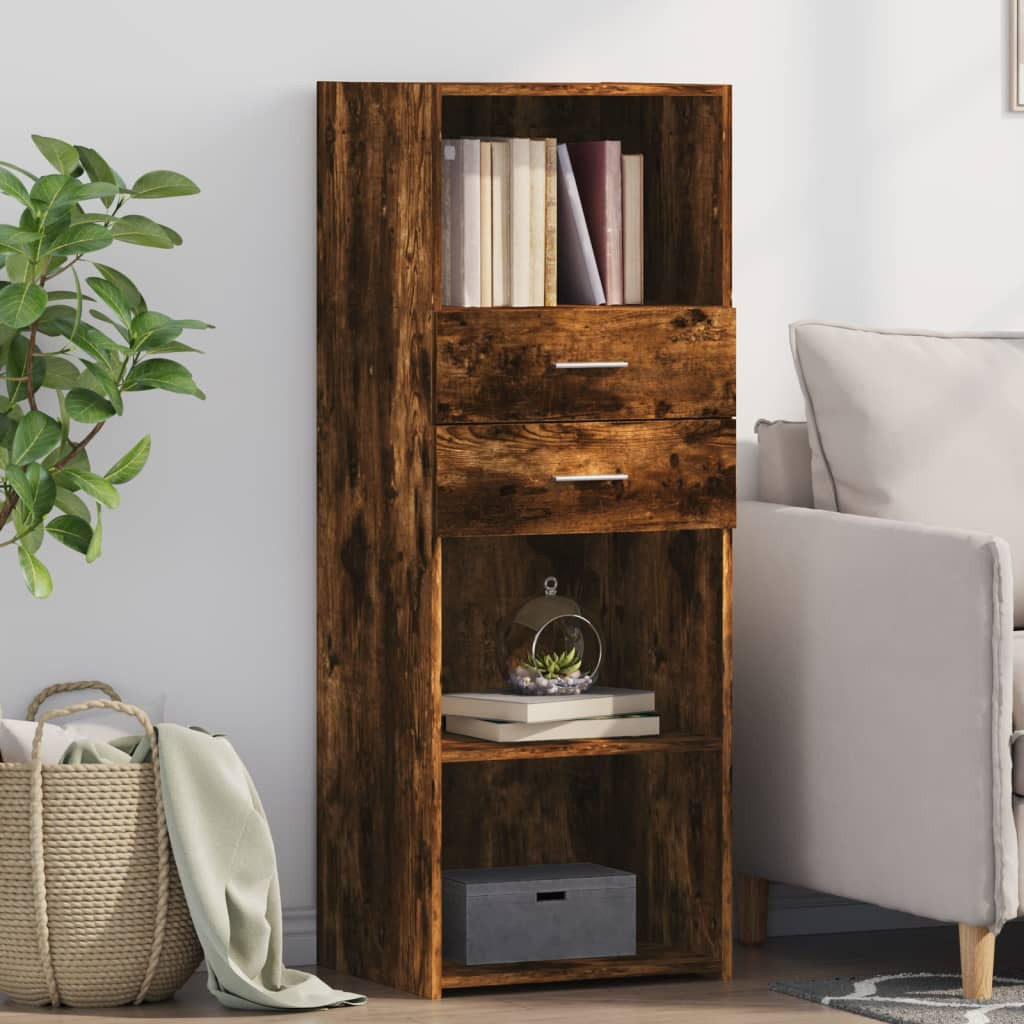 vidaXL Highboard Räuchereiche 45x42,5x124 cm Holzwerkstoff