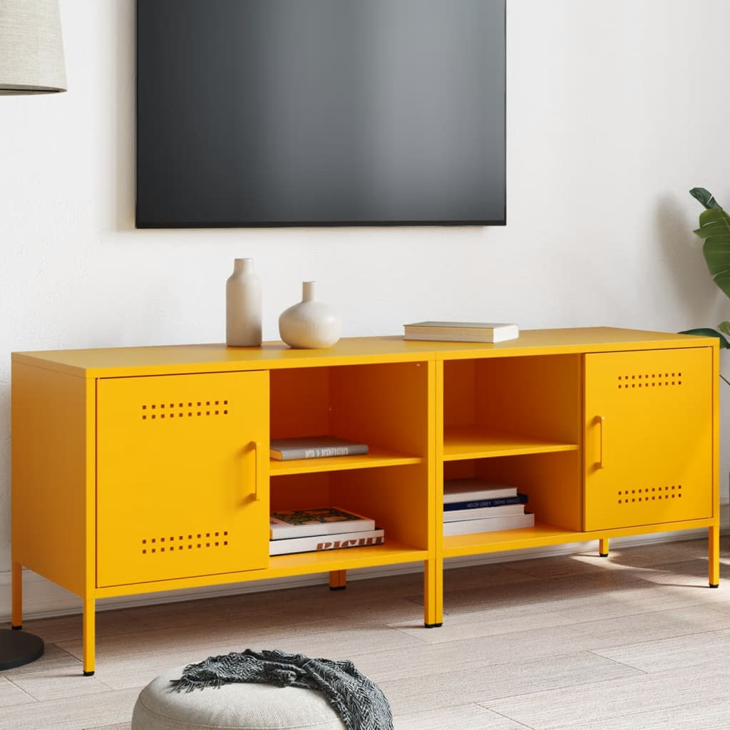 vidaXL TV-Schränke 2 Stk. Senfgelb 68x39x50,5 cm Stahl