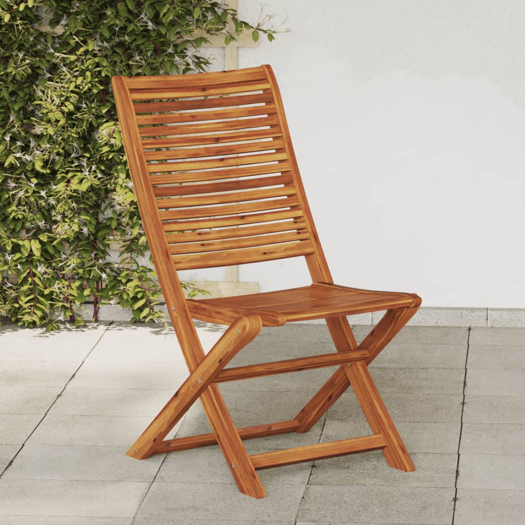 vidaXL Gartenstühle 2 Stk. Klappbar Massivholz Akazie