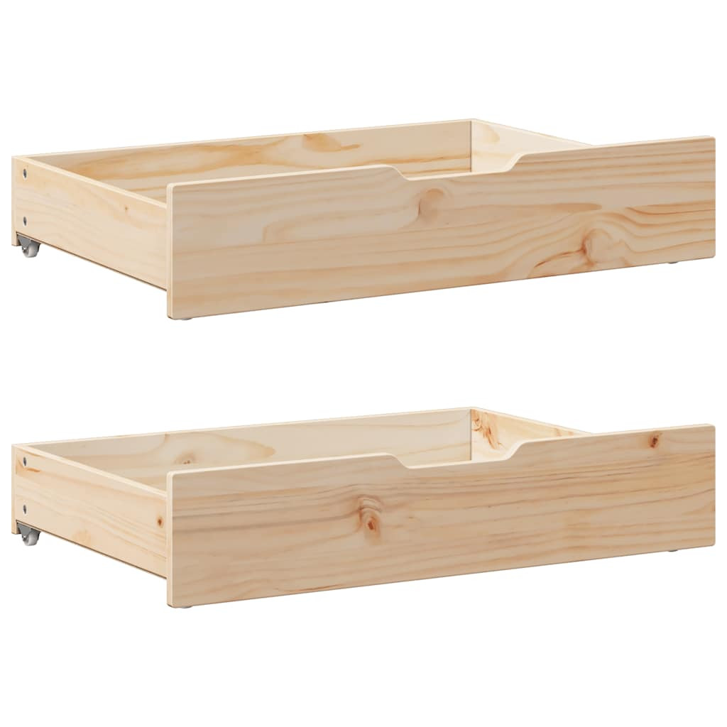 vidaXL Bettschubladen mit Rollen 2 Stk. 85x55x17 cm Massivholz Kiefer