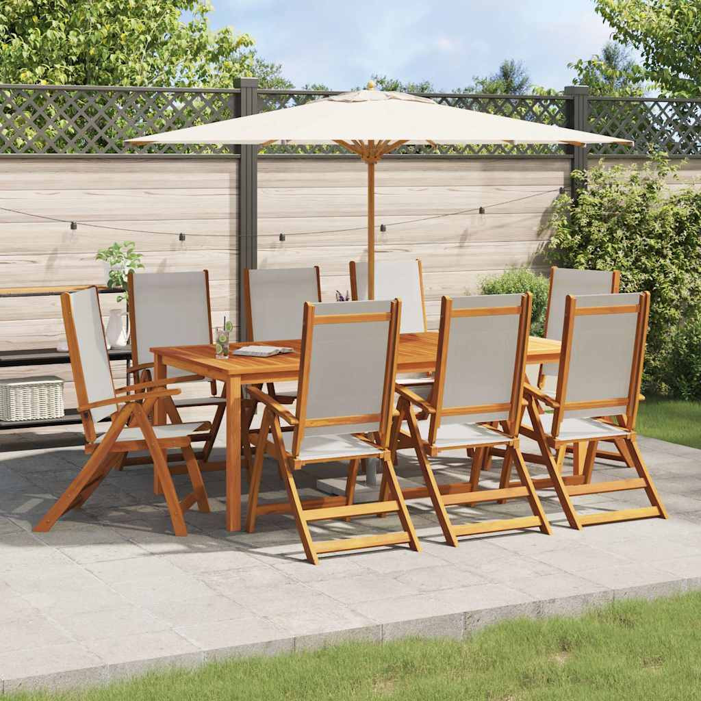 vidaXL Gartenstühle 8 Stk. Klappbar Massivholz Akazie und Textilene