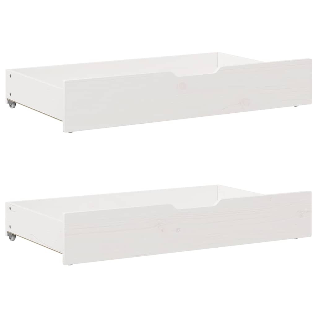 vidaXL Bettschubladen 2 Stk. Weiß 90x55x17 cm Massivholz Kiefer