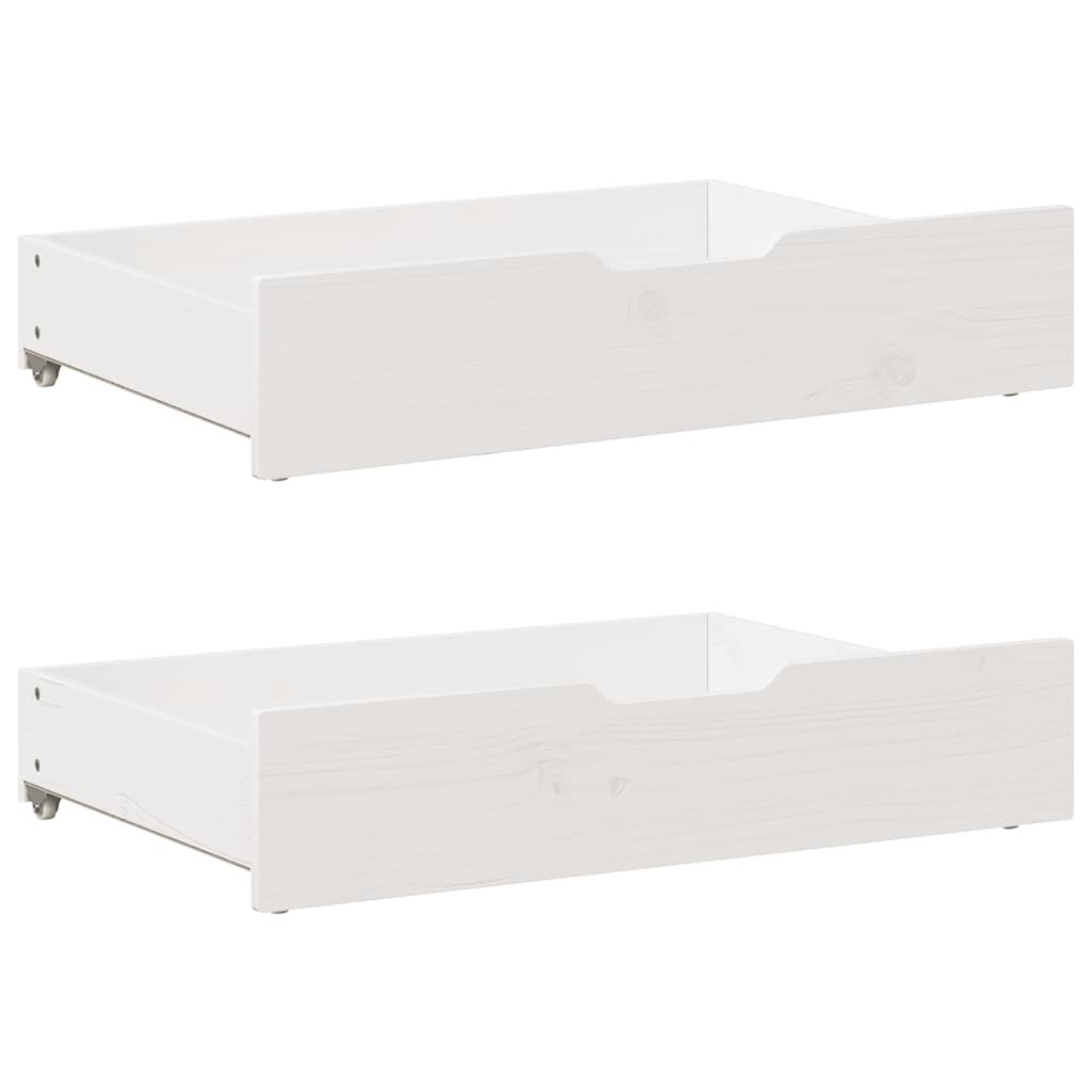 vidaXL Bettschubladen 2 Stk. Weiß 80x55x17 cm Massivholz Kiefer
