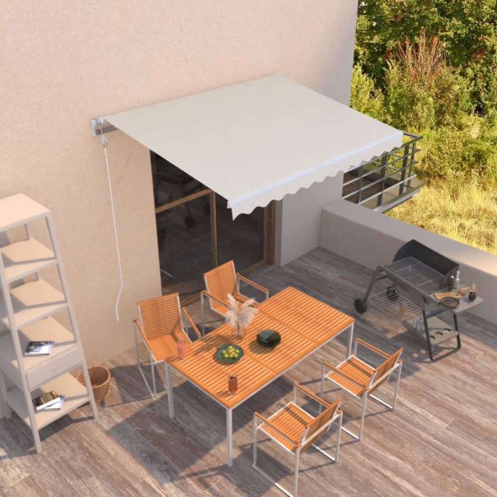 vidaXL Markise Manuell Einziehbar 350x250 cm Creme