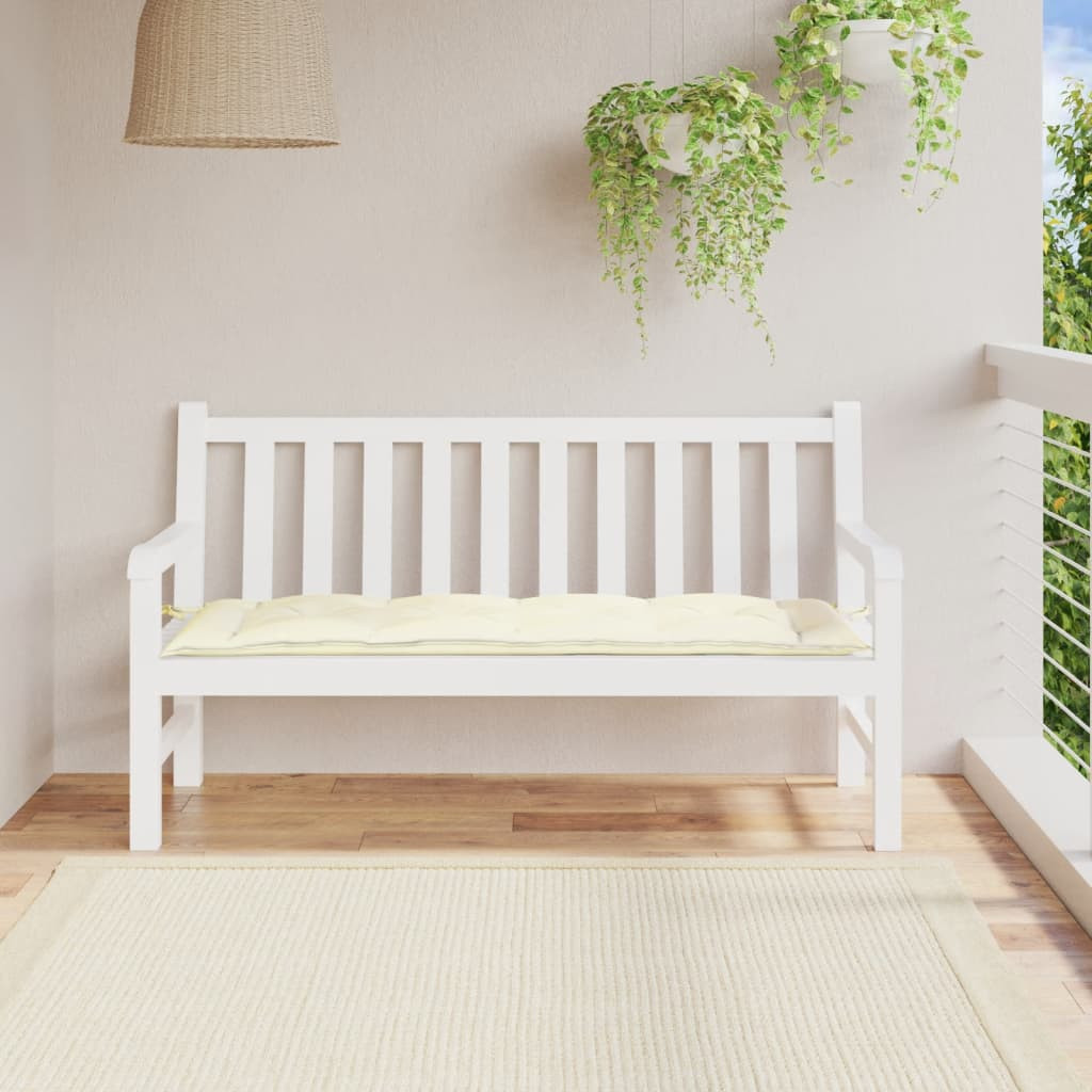 vidaXL Gartenbank-Auflage Cremeweiß 150x50x7 cm Oxford-Gewebe