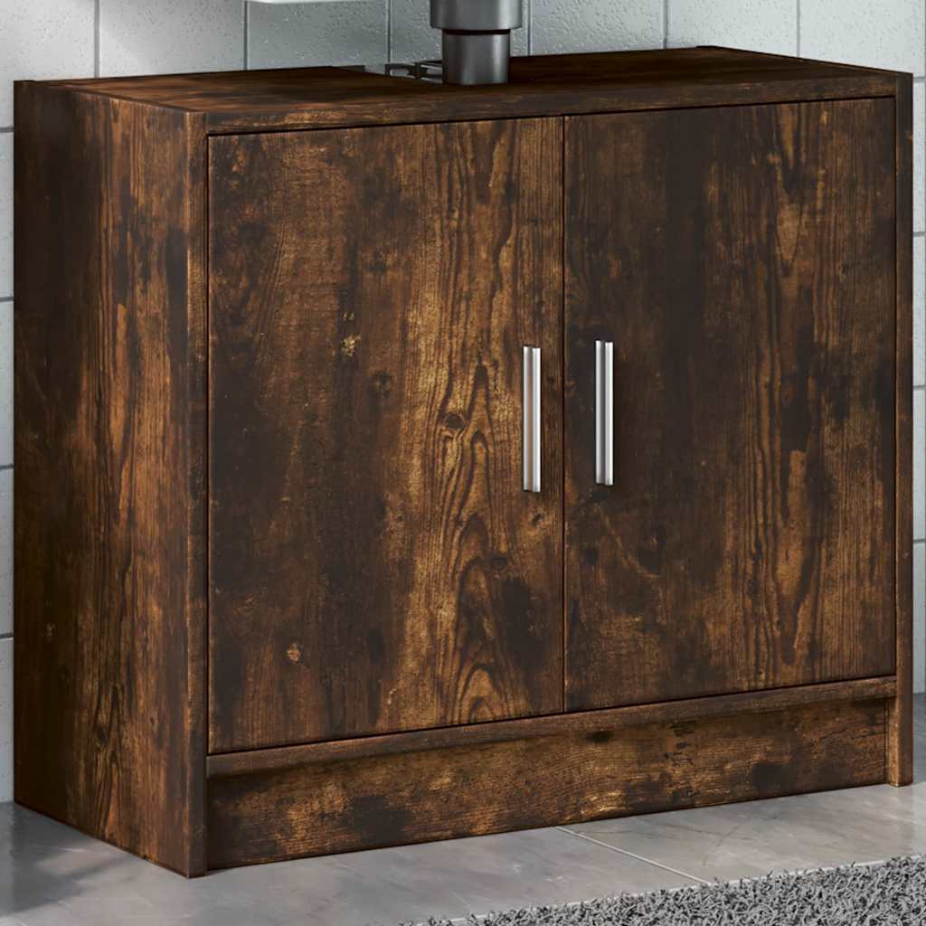 vidaXL Waschbeckenschrank Räuchereiche 63x29x55 cm Holzwerkstoff