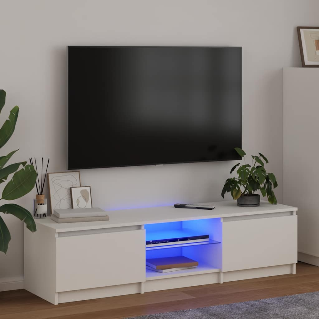 vidaXL TV-Schrank mit LED-Leuchten Weiß 140x40x36 cm