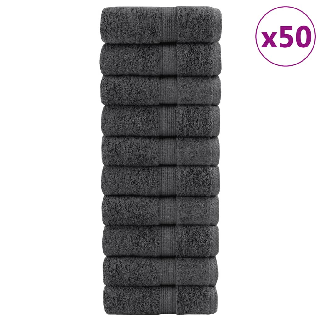 vidaXL Premium Gästetücher SOLUND 50 Stk. Anthrazit 30x50 cm 600 g/m²