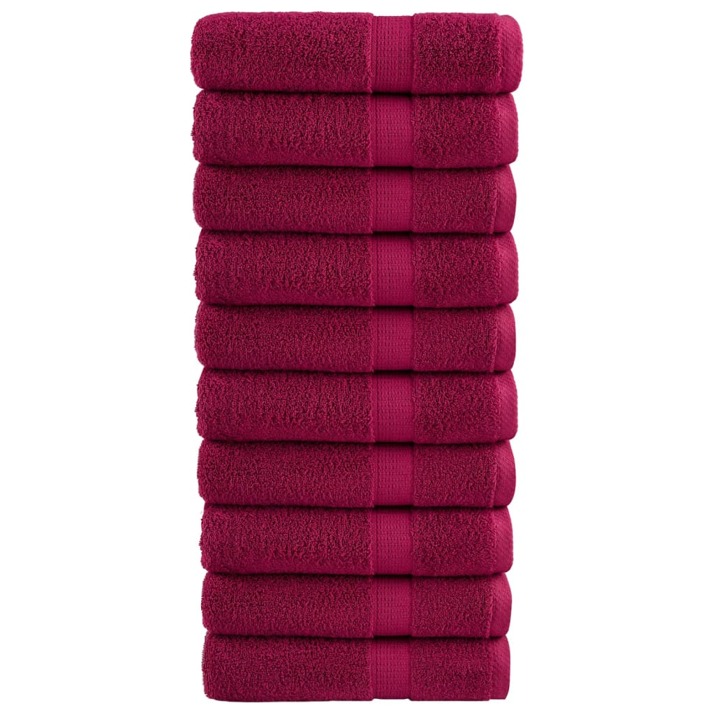 vidaXL Premium Handtücher SOLUND 10 Stk. Bordeaux 50x100 cm 600 g/m²