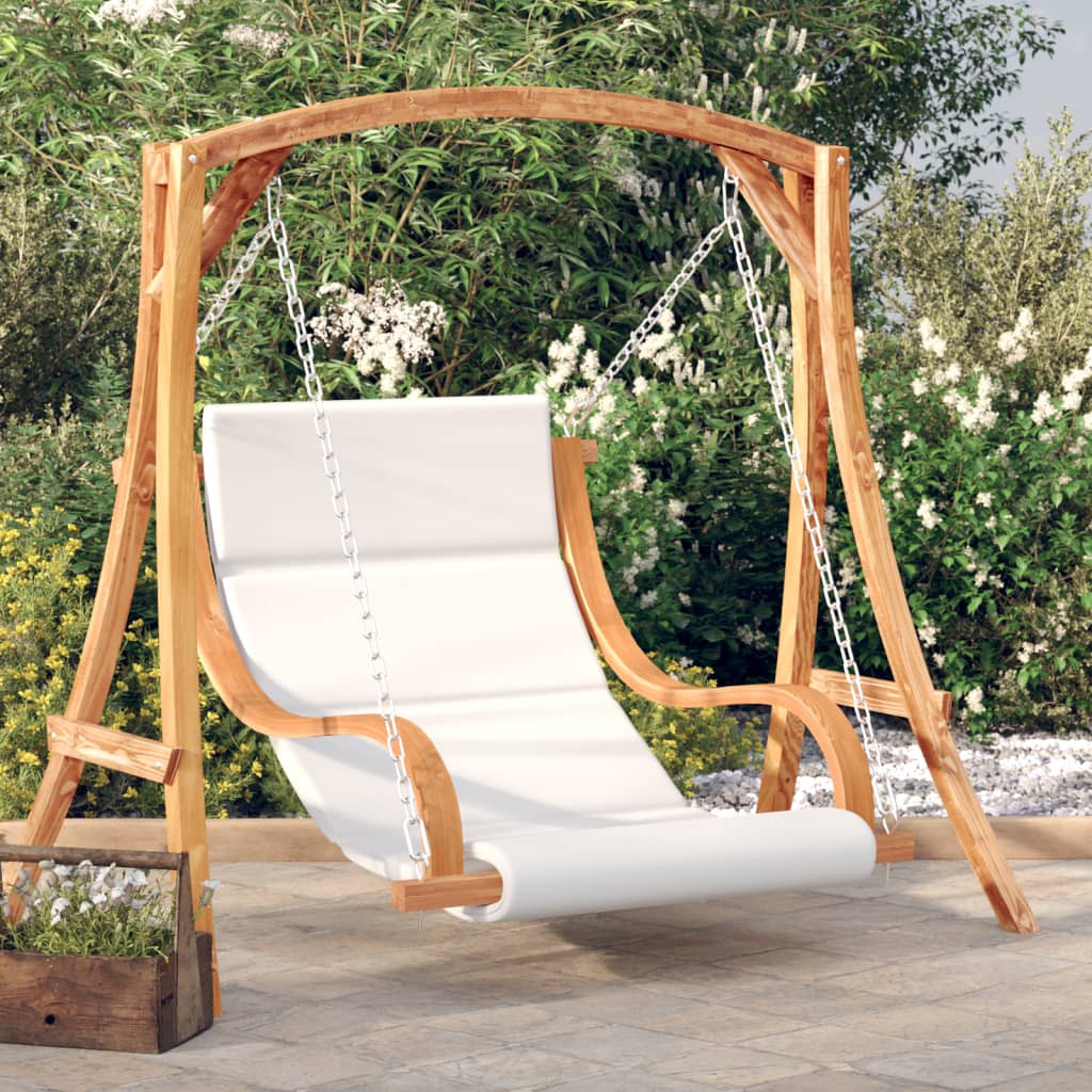 vidaXL Hollywoodschaukel mit Auflage Massivholz Fichte mit Teak-Finish
