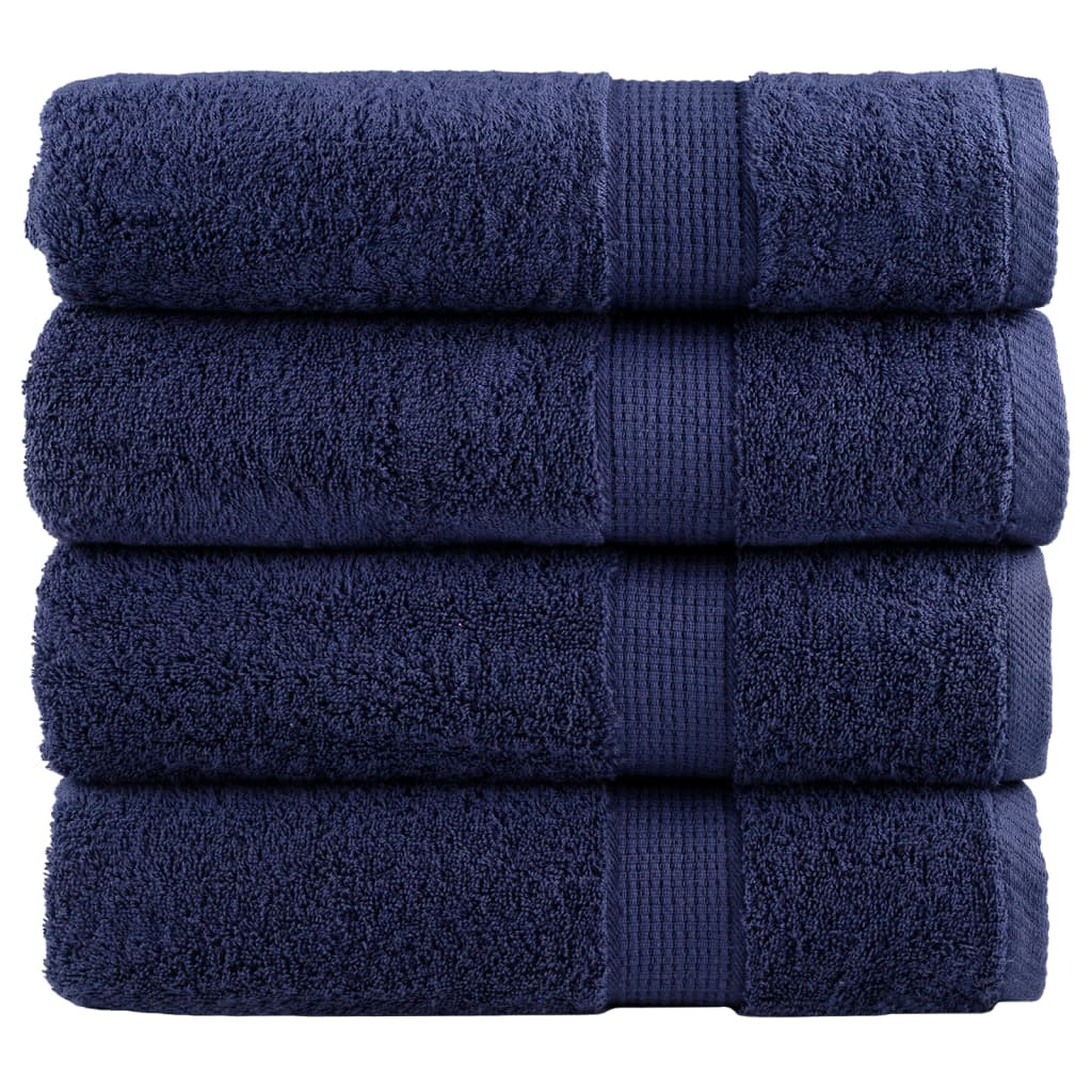 vidaXL Premium Handtücher SOLUND 4 Stk. Marineblau 50x100 cm 600 g/m²
