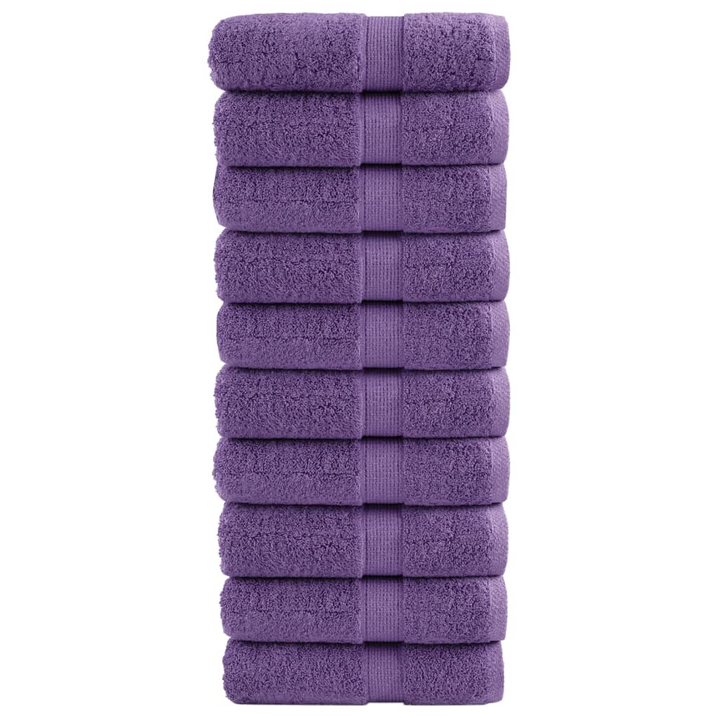 vidaXL Premium Waschhandtücher SOLUND 10 Stück Lila 30x30 cm 600 g/m²