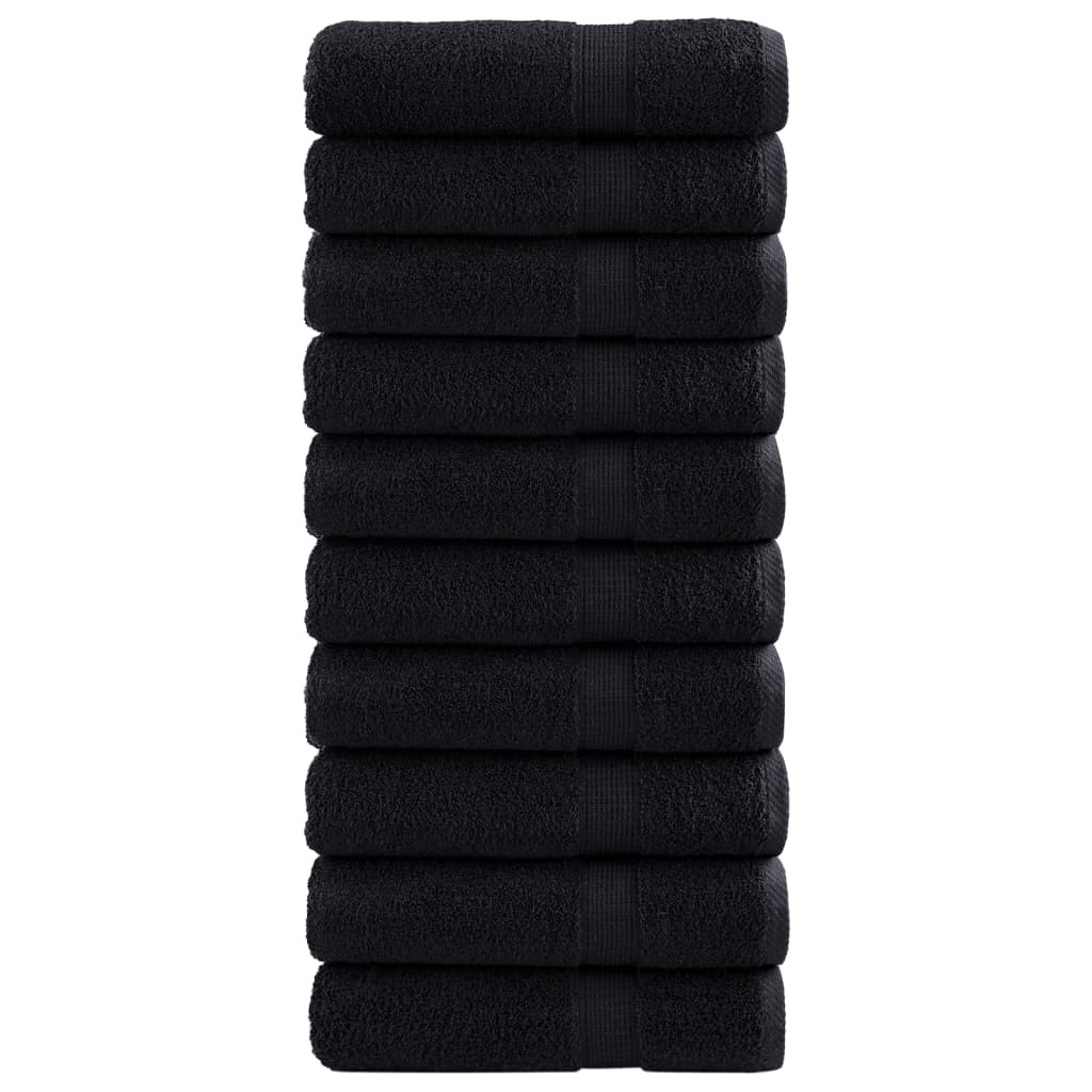 vidaXL Premium Badetücher SOLUND 10 Stk. Schwarz 100x150 cm 600 g/m²