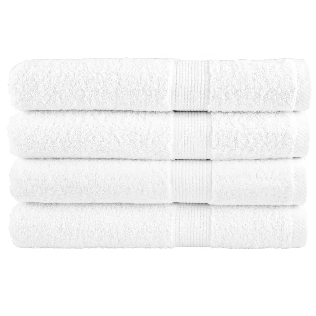 vidaXL Premium Handtücher SOLUND 4 Stk. Weiß 100x200 cm 600 g/m²