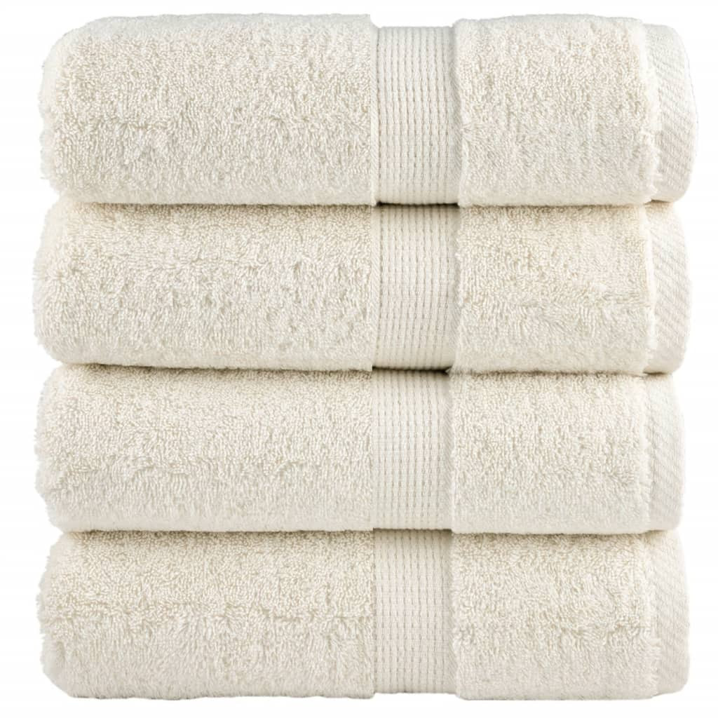 vidaXL Premium-Gästetücher SOLUND 4 Stk. Cremeweiß 30x50 cm 600 g/m²