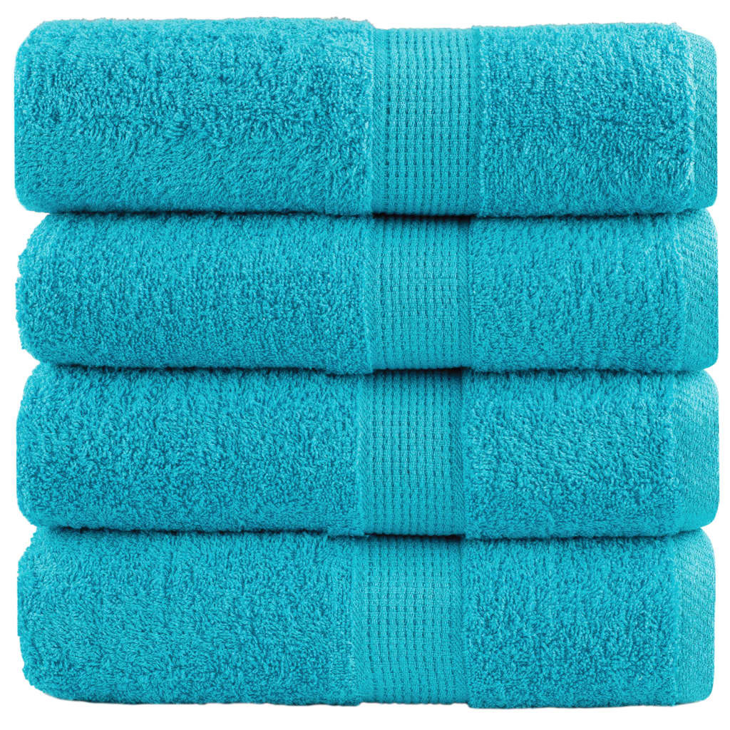 vidaXL Premium Waschhandtücher SOLUND 4 Stück Türkis 30x30 cm 600 g/m²
