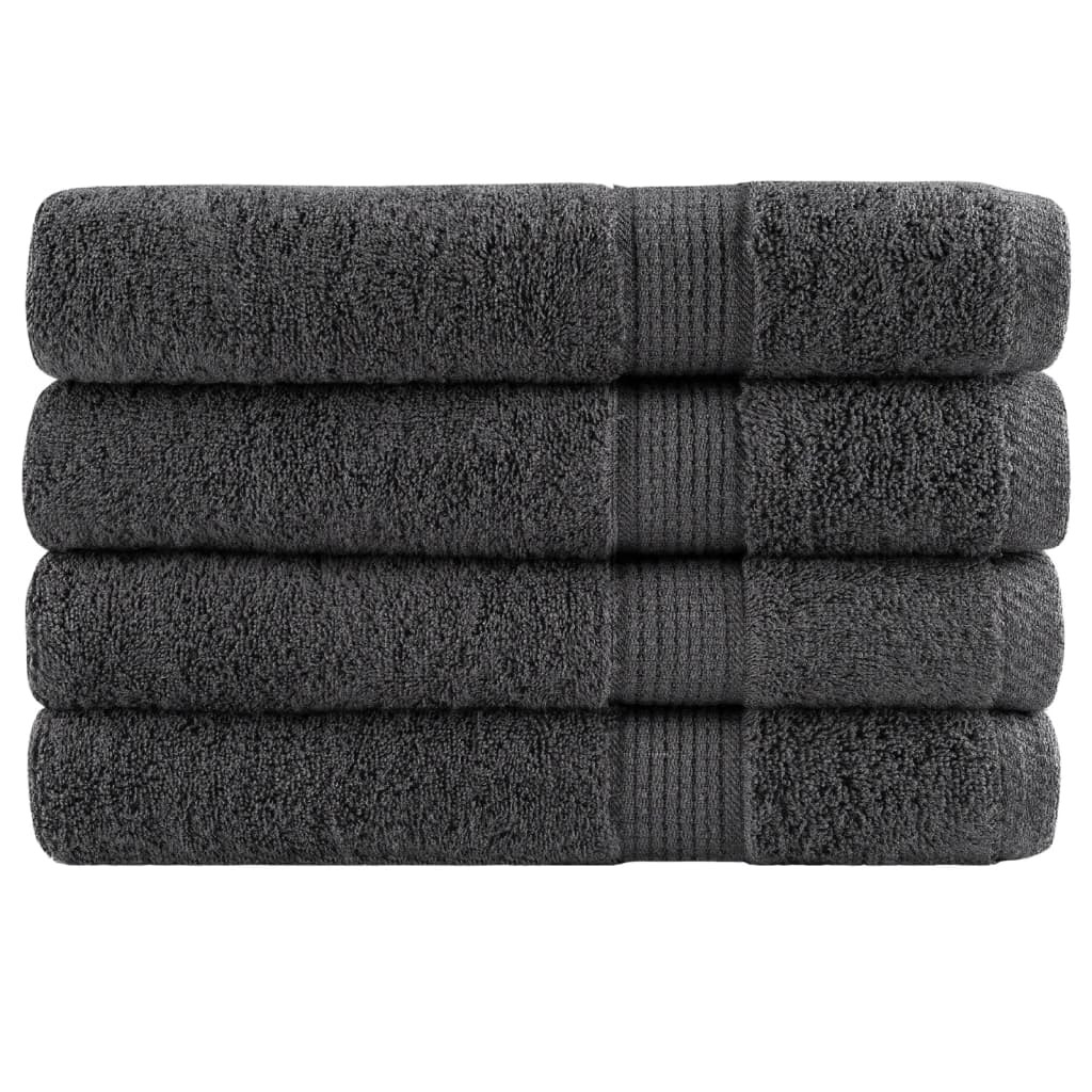 vidaXL Premium Saunatücher SOLUND 4 Stk. Anthrazit 80x200 cm 600 g/m²