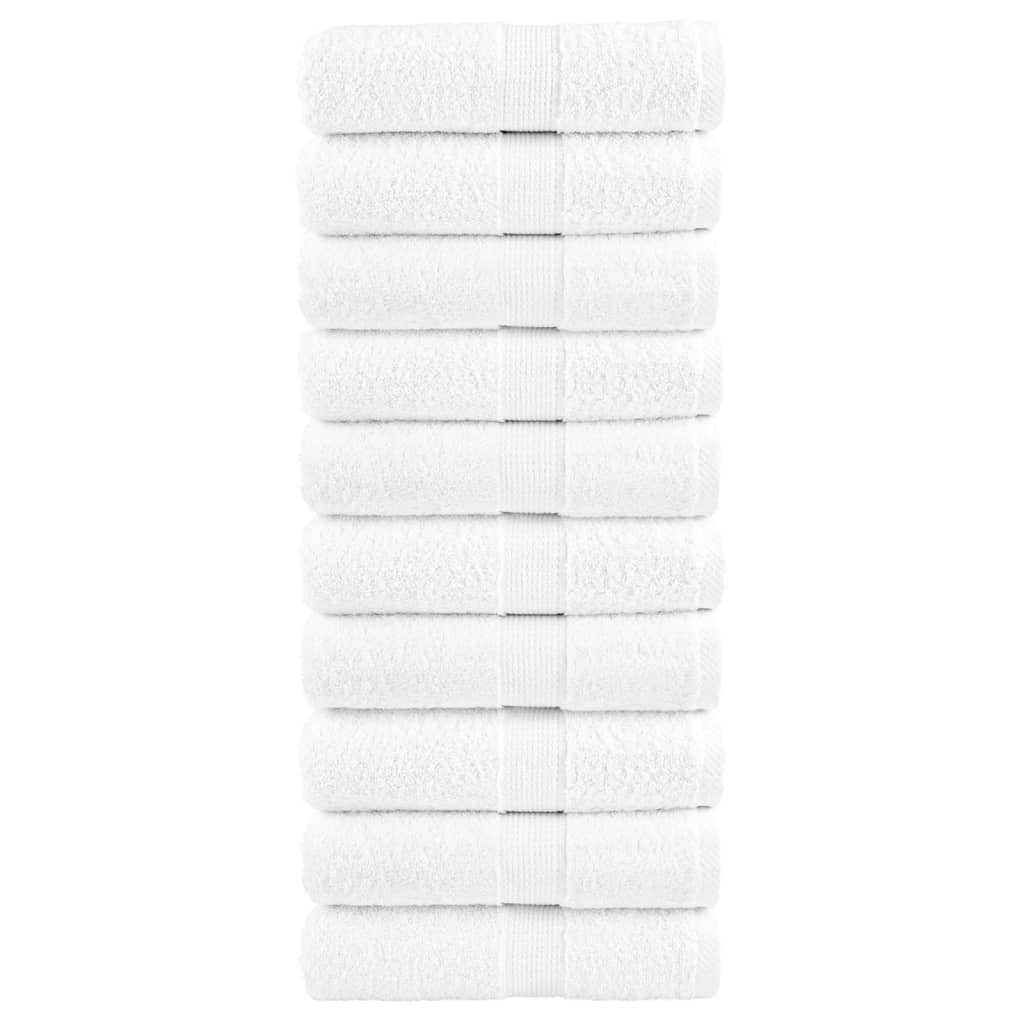 vidaXL Premium Gästetücher SOLUND 10 Stk. Weiß 30x50 cm 600 g/m²