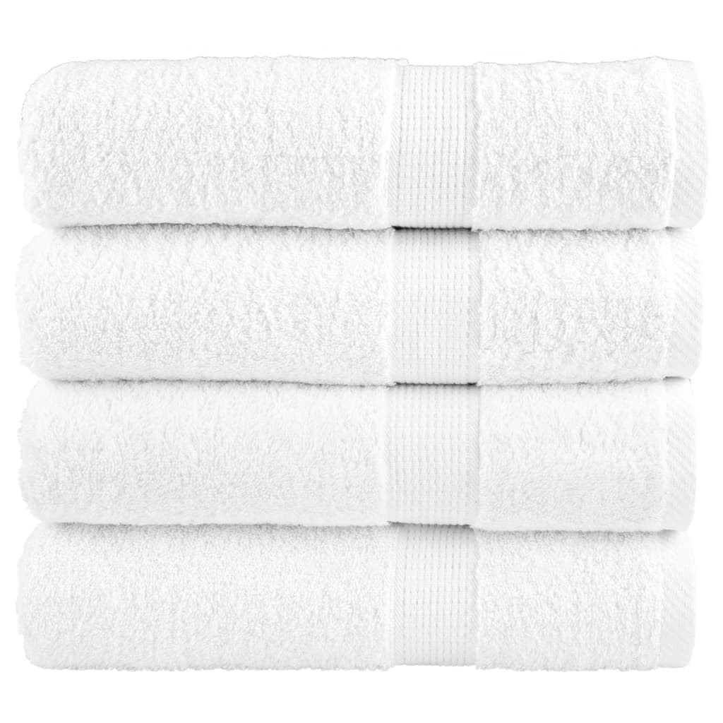 vidaXL Premium Duschtücher SOLUND 4 Stk. Weiß 70x140 cm 600 g/m²