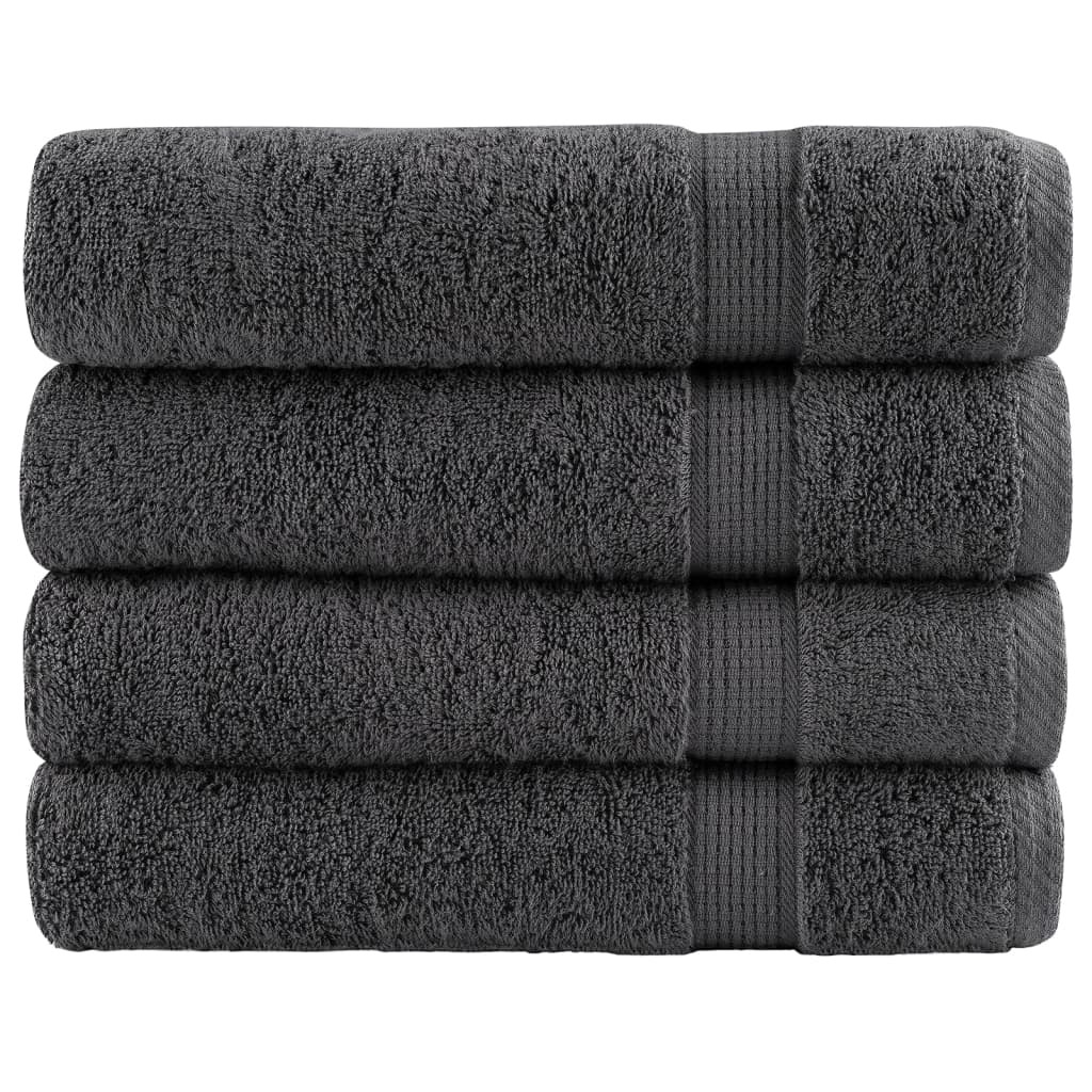 vidaXL Premium Handtücher SOLUND 4 Stk. Anthrazit 50x100 cm 600 g/m²
