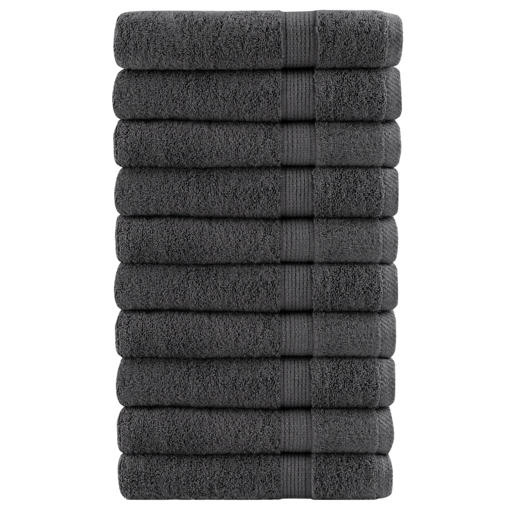 vidaXL Premium Handtücher SOLUND 10 Stk. Anthrazit 100x200 cm 600 g/m²