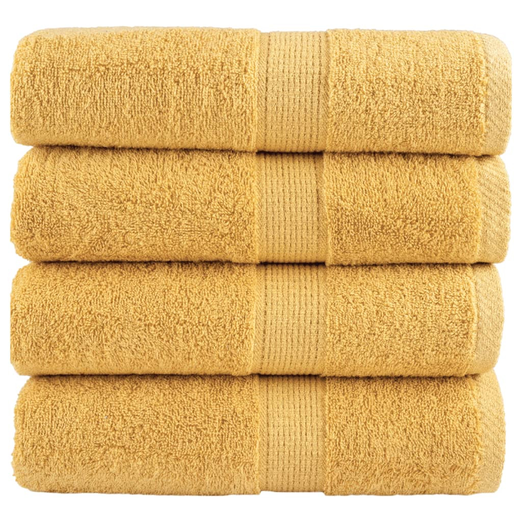vidaXL Premium Gästetücher SOLUND 4 Stk. Gold 30x50 cm 600 g/m²