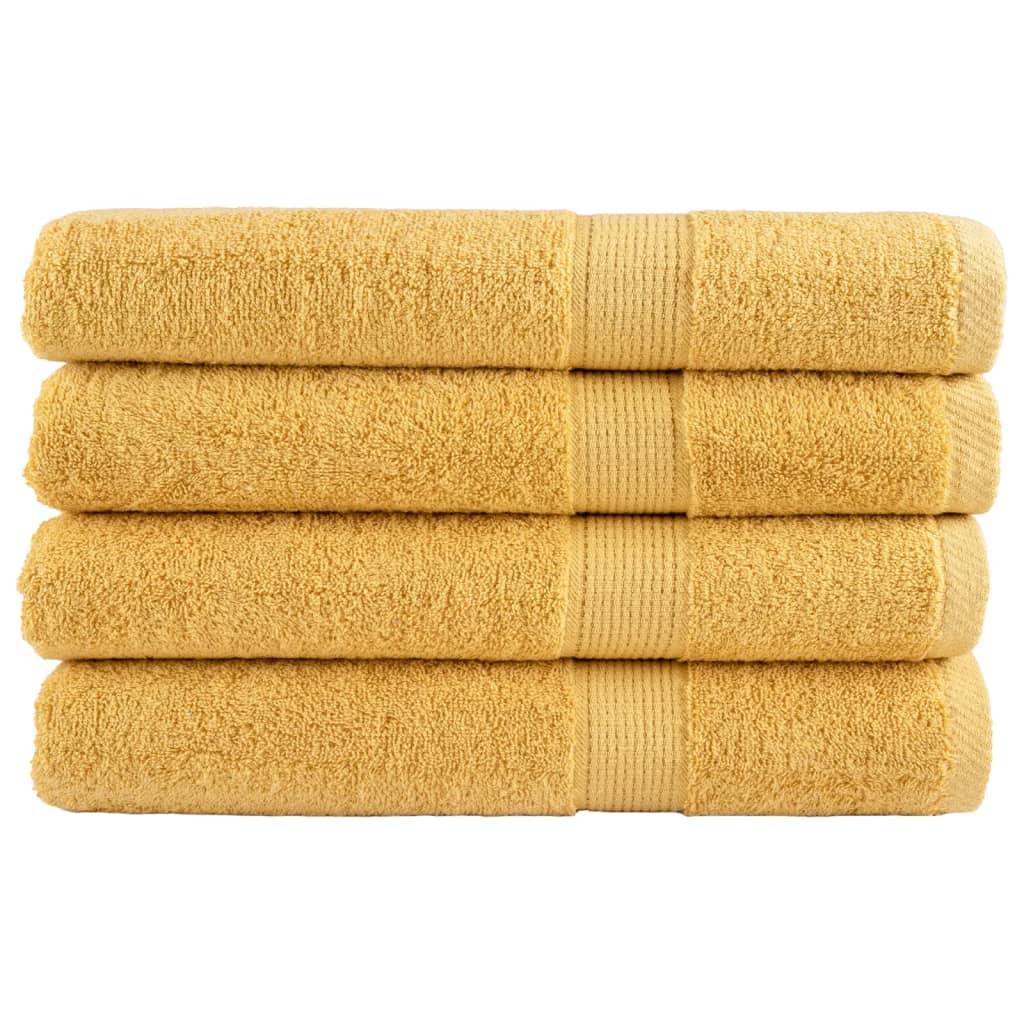vidaXL Premium Saunatücher SOLUND 4 Stk. Gold 80x200 cm 600 g/m²
