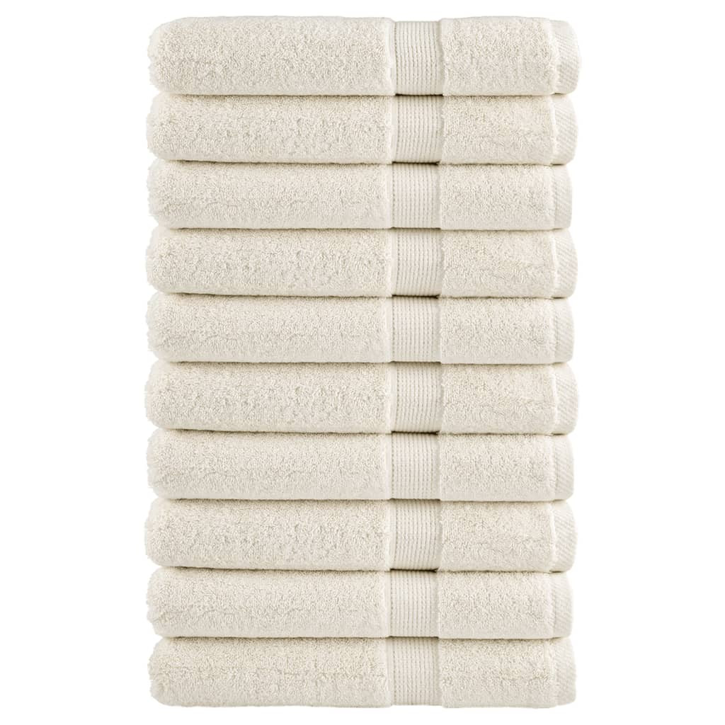 vidaXL Premium-Saunatücher SOLUND 10 Stk. Cremeweiß 80x200 cm 600 g/m²
