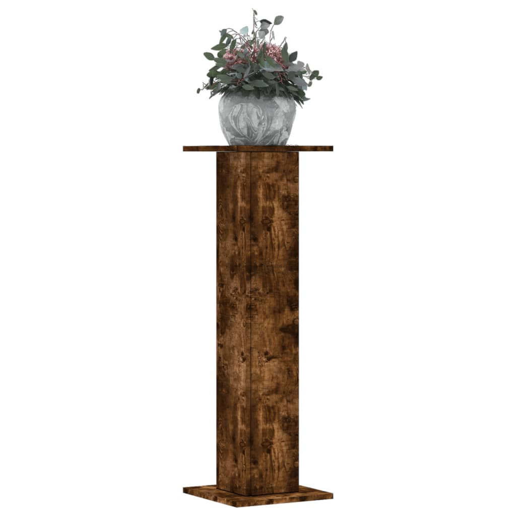 vidaXL Pflanzenständer 2 Stk. Räuchereiche 30x30x95 cm Holzwerkstoff