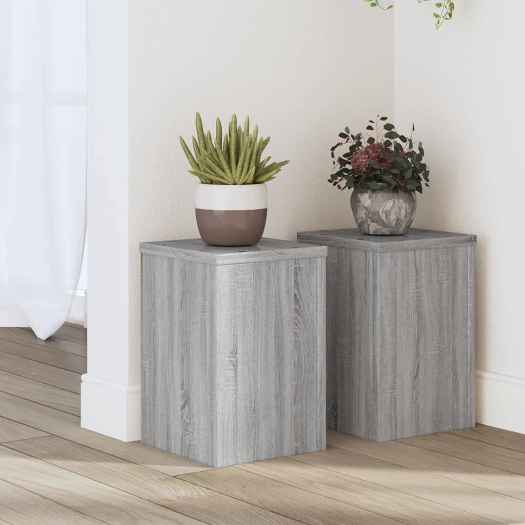 vidaXL Pflanzenständer 2 Stk. Grau Sonoma 20x20x30 cm Holzwerkstoff