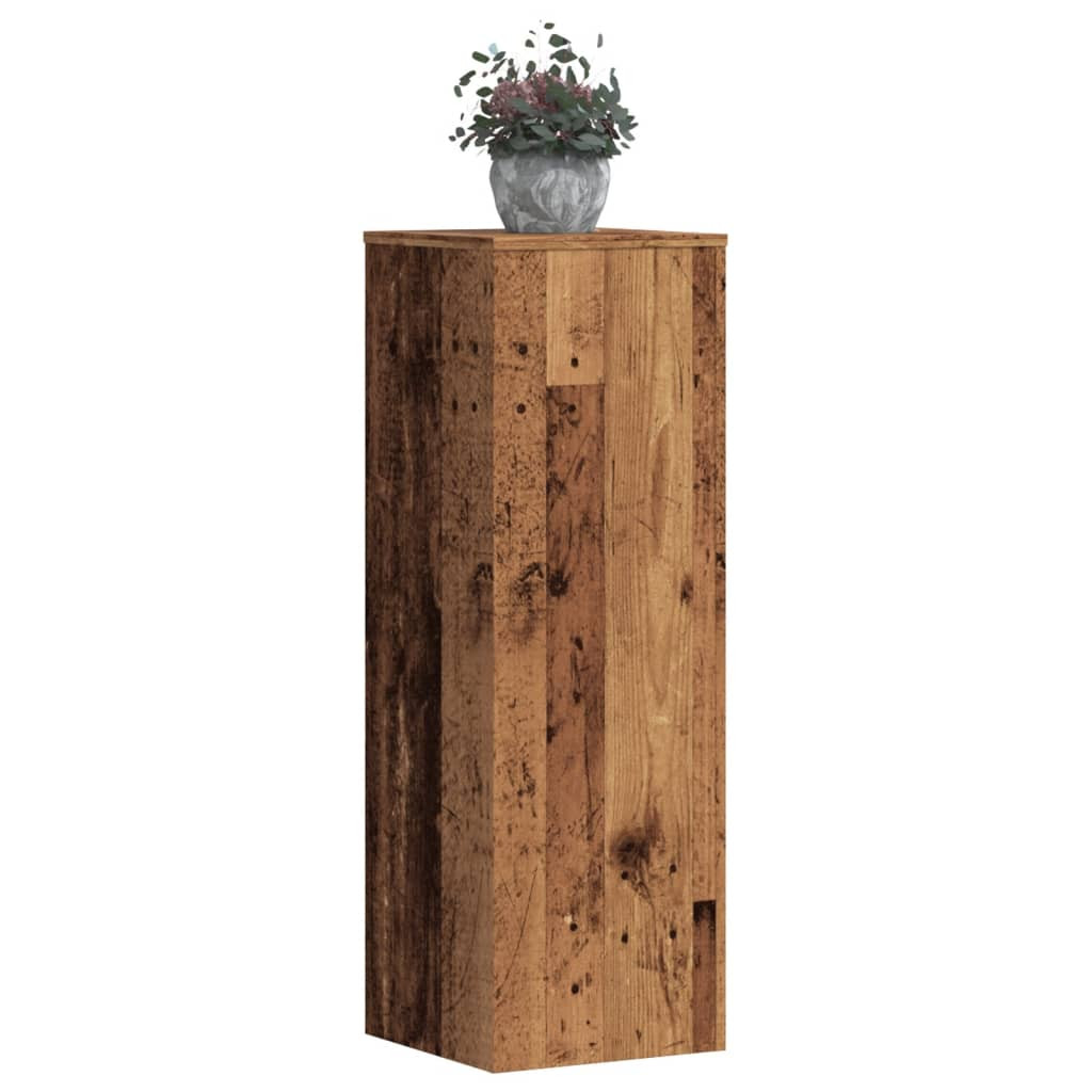 vidaXL Pflanzenständer 2 Stk. Altholz-Optik 33x33x100 cm Holzwerkstoff