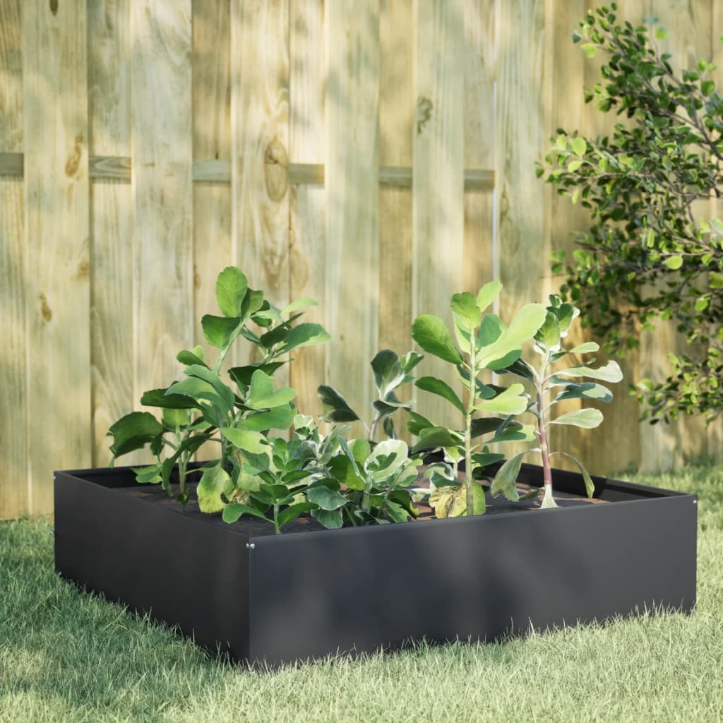 vidaXL Hochbeet Anthrazit 100x100x41 cm Stahl