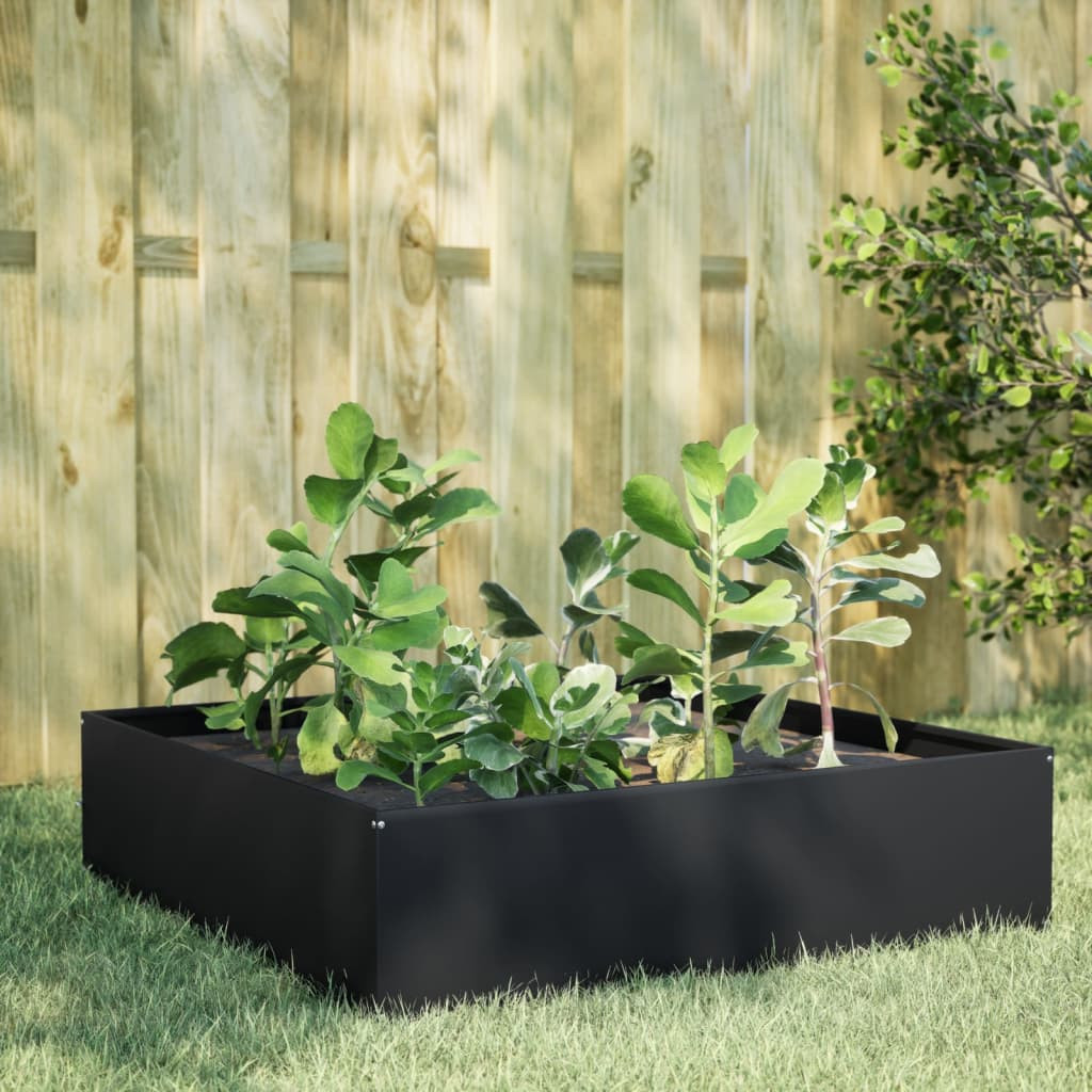 vidaXL Hochbeet Schwarz 100x100x41 cm Stahl