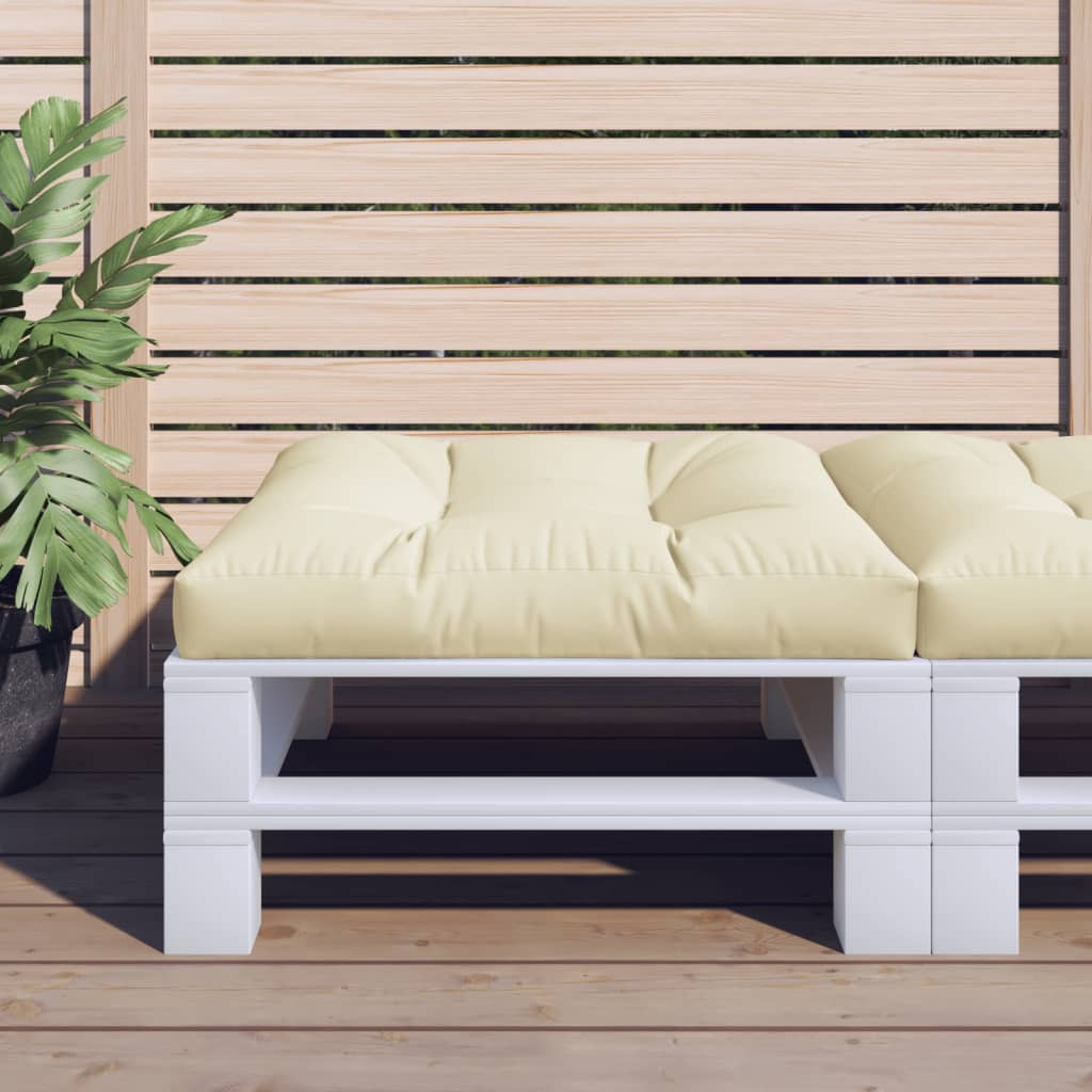 vidaXL Palettenkissen Creme 80x80x12 cm Stoff